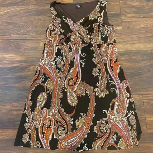MSK Vibrant Summer Dress Above Knee Size Small B4 - Picture 1 of 3